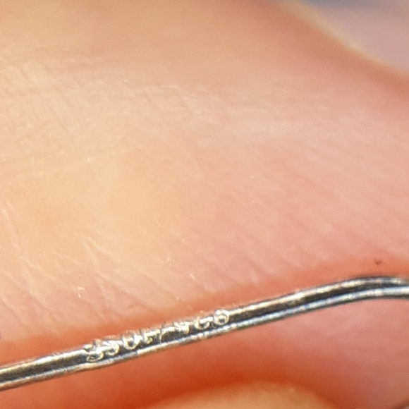 Sterling Silver 925 Stamped Yellow and Blue Glass Earrings - Picture 4 of 4